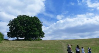 Countryside walk family