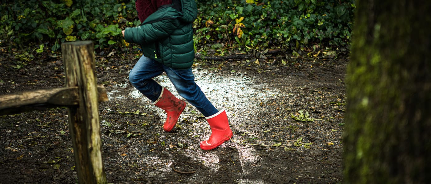 Child muddy puddles