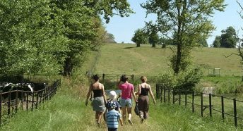 Countryside walk family