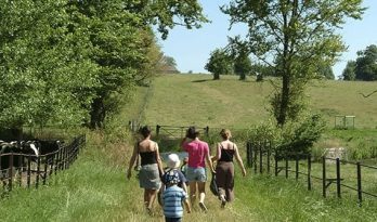 Countryside walk family