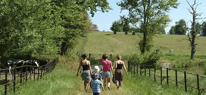 Countryside walk family