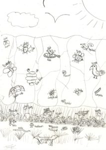 Hedge Drawing by Liberty, age 10, from Bransgore Primary School